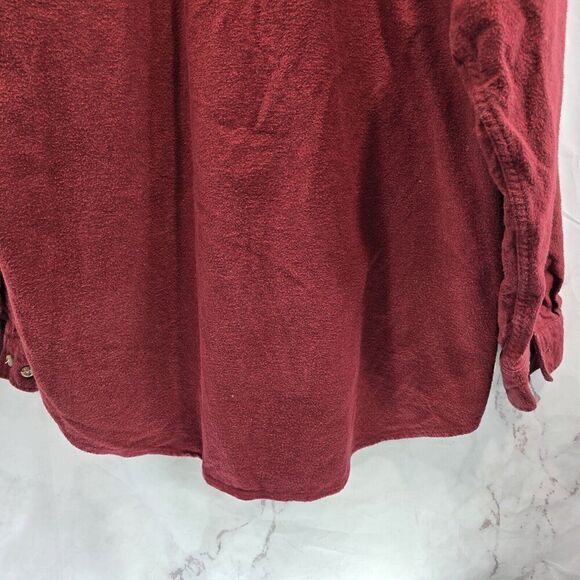 Field & Stream Shirt Mens Large Red Button Flannel Heavyweight Shacket Chamois - Picture 7 of 9